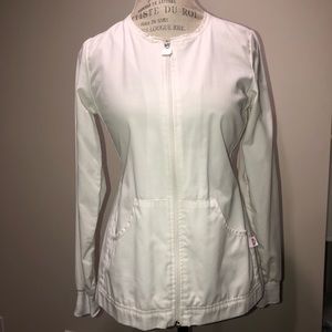 White medical scrub jacket XS